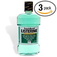 Listerine Antiseptic Mouthwash, Fresh Burst - 1 L (Pack of 3)
