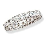 Eternity band with prong set clear CZ Sterling Silver Ring