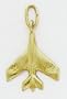 14kt Solid Yellow Gold Airplane Charm -A9123