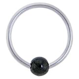 16 Gauge BCR HEMATITE Captive Ring 7/16' 4mm