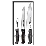 RH Forschner by Victorinox 3-Piece Chef's Set, Black Fibrox Handles, NSF