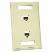 Cables To Go - 27417 - Dual CAT5E 3 Configured Wallplate Ivory