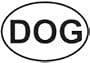 'DOG' sticker (Black/White, 5' x 3.5' )