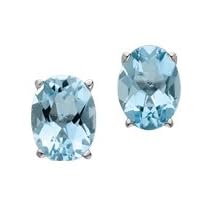 14kt. White Gold, Aquamarine Fashion Stud Earrings
