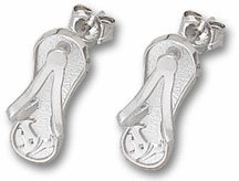 Houston Texans 5/8" Horn Logo Flip Flop Post Earrings - Sterling Silver Jewelry