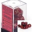Chessex Dice: Polyhedral 7-Die Vortex Dice Set - Burgundy w/gold