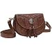 Retro Romance Hand-Tooled Leather Convertabile Flap Bag