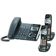 Panasonic KX-TG9392T 2-Line Corded/Cordless Phone with Answering System, Metallic Black, 2 Handsets