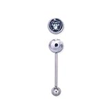 Oakland Raiders 316L Stainless Steel Barbell - 14G - 5/8 Inch Bar Length - Sold Individually