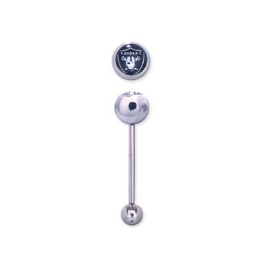 Oakland Raiders 316L Stainless Steel Barbell - 14G - 5/8 Inch Bar Length - Sold Individually