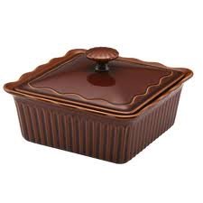 Paula Deen 2 Quart Stoneware Covered Square Casserole Brown