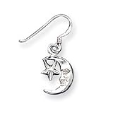 Sterling Silver Moon & Star Earrings QE32