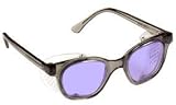 ACE (DIDYMIUM) GLASS WORKING SPECTACLES IN ECONOMY PLASTIC SAFETY FRAME WITH PERMANENT SIDE SHIELDS - 50MM EYE SIZE