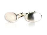 Versatile Brushed Nickel Oval Cufflinks with Presentation Box