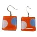 Square Fused Glass Earrings - Polka Dots Design (Chile)