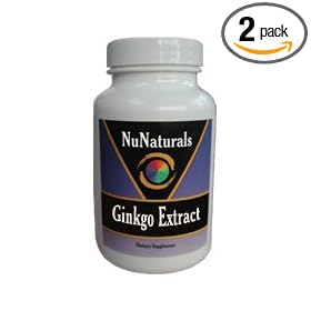 NuNaturals Ginkgo Biloba, 120 Capsules (Pack of 2)