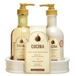 Cucina Fig & Fresh Herbs Hand Wash & Cream Set with Ceramic Holder 6.7 oz each