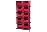 Shelving With 10 Hopper Bins 36x18x75