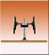Dual Arm Back to Back LCD Pole Mount - VESA Standard - Black