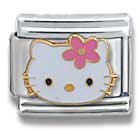 Clearly Charming Hello Kitty Pink Flower Cat Animal Theme Licensed Charm Bracelet