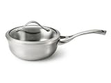 Calphalon Contemporary Stainless-Steel 2-Quart Chef s Pan with Glass Lid
