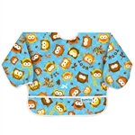 Bumkins Waterproof Sleeved Bib, 6 months to 2 years, Blue Owl