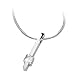 14k White-gold 3/8 CT TW 4.00MM Square Brillant Moissanite Pendant-necklace W /Round 18 inch Snake Chain