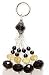 Key Chain Women Silver Gemstone Keychain Hand Engraved Indian Style 4 "