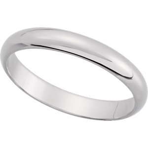 Genuine IceCarats Designer Jewelry Gift 10K White Gold Wedding Band Ring Ring. 03.00 Mm Half Round Band In 10K Whitegold Size 10