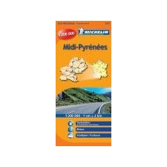 Midi-Pyrenees: Tankstellen an Autobahnen und Strassen, Blitzer, Stadtplan: Toulouse (Michelin Regionalkarte)