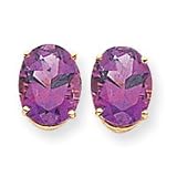 14k 10x8mm Oval Amethyst earring XE90AM