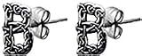 Celtic Letter B Silver Tone Pewter Stud Earrings