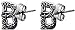 Celtic Letter B Silver Tone Pewter Stud Earrings