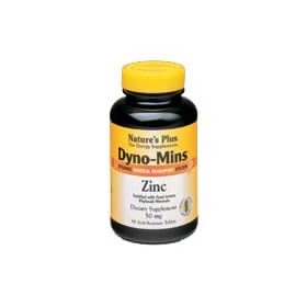 Nature's Plus, Dyno-Mins Zinc, 50 mg, 90 Acid-Resistant Tablets