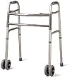 [Itm] Extra-Wide Two-Button Walker With Dual 5" Wheels [Acsry To]: Deluxe Bariatr... see description