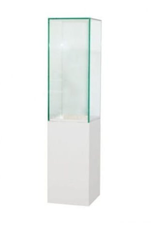 Diamond Sofa 60-Inch Glass Tower Display with Hand Carved Pedestal Base
