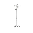 Modern Style Black Finish Metal Eight Hook Coat Hat Rack