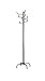 Modern Style Black Finish Metal Eight Hook Coat Hat Rack