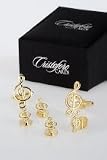 Cufflinks and Studs - G Clef, Gold Trim
