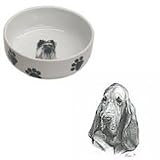 Bloodhound Paw Print Bowl, Porcelain by Rosalinde (7' x 2.5' deep)