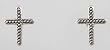 Tiny Beaded Cross Stud Earrings in Sterling Silver, #2520