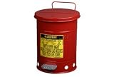 21 Gallon Justrite Oily Waste Can - Red
