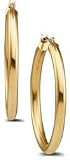 14K Yellow Gold 30mm Polished Hoop Earrings