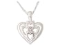 Diamond Heart MOM Pendant 14K White Gold