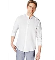 Blue Harbour Pure Linen Grandad Collar Shirt