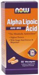 Alpha Lipoic Acid by NOW Foods - (600mg - 60 Vegetarian Capsules)