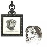Australian Shepherd Square Trivet, Porcelain by Rosalinde (4.5' x 8')
