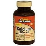 Calcium 600 Mg Plus Vitamin D Caplets, By Sundown - 120 Caplets