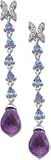 Amethyst, Tanzanite and Diamond Briolette Earrings
