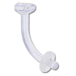 14 Gauge curved barbell CLEAR RETAINER 3/8"